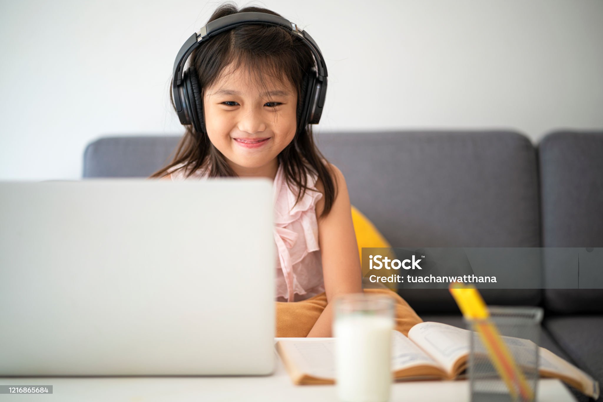 Girl with headphones